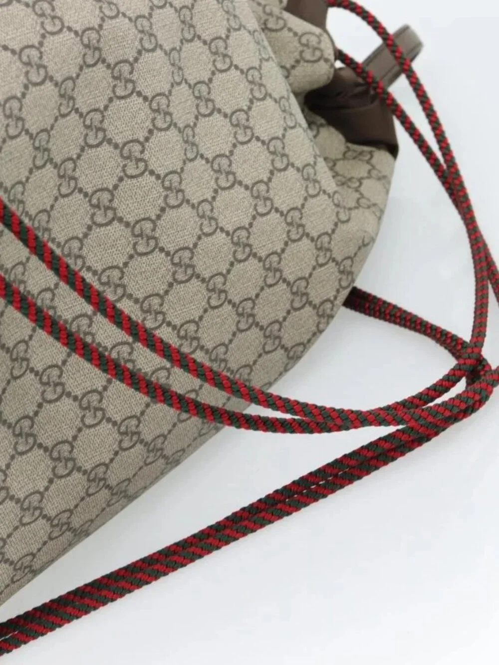 GUCCI GG Supreme Backpack PVC 2way Beige 473872 Auth 186117M